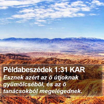 Példabeszédek 1:31 KAR Bible Verse Image