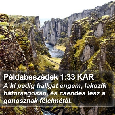 Példabeszédek 1:33 KAR Bible Verse Image
