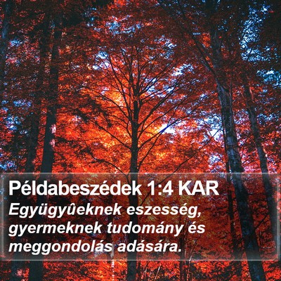 Példabeszédek 1:4 KAR Bible Verse Image