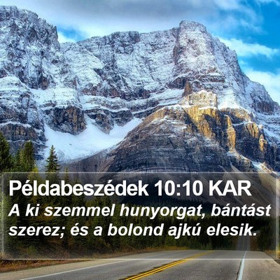 Példabeszédek 10:10 KAR Bible Verse Image