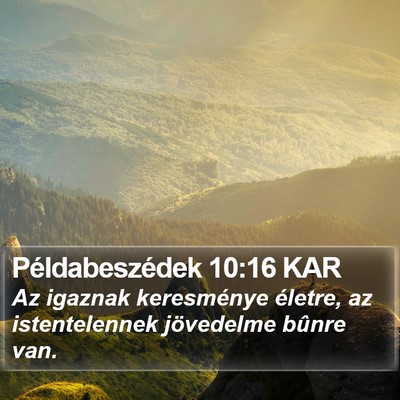 Példabeszédek 10:16 KAR Bible Verse Image