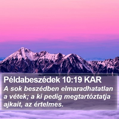 Példabeszédek 10:19 KAR Bible Verse Image
