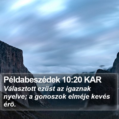 Példabeszédek 10:20 KAR Bible Verse Image