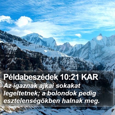 Példabeszédek 10:21 KAR Bible Verse Image