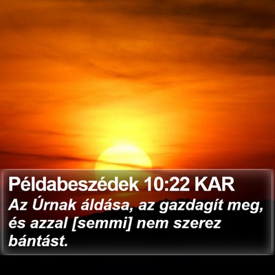 Példabeszédek 10:22 KAR Bible Verse Image