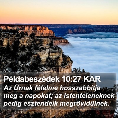 Példabeszédek 10:27 KAR Bible Verse Image