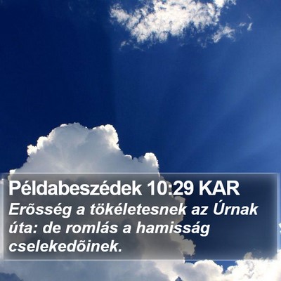 Példabeszédek 10:29 KAR Bible Verse Image