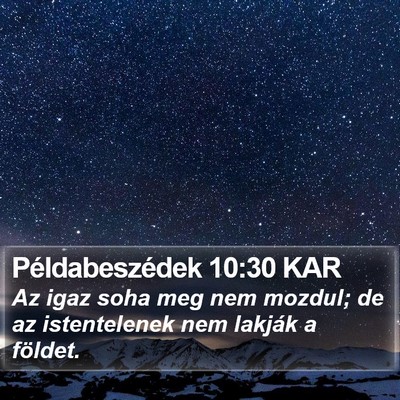 Példabeszédek 10:30 KAR Bible Verse Image