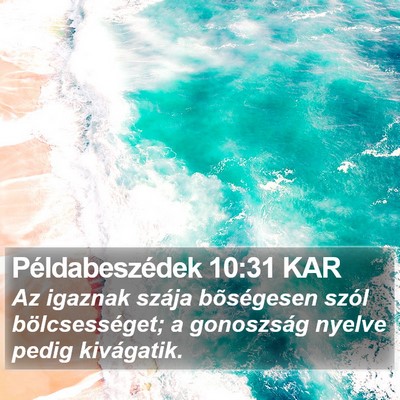 Példabeszédek 10:31 KAR Bible Verse Image