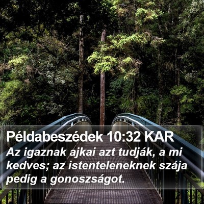 Példabeszédek 10:32 KAR Bible Verse Image