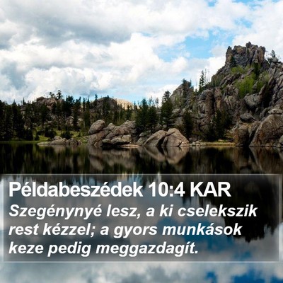 Példabeszédek 10:4 KAR Bible Verse Image