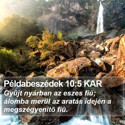 Példabeszédek 10:5 KAR Bible Verse Image