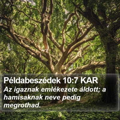Példabeszédek 10:7 KAR Bible Verse Image