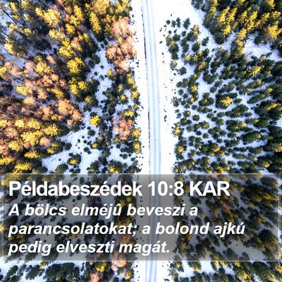 Példabeszédek 10:8 KAR Bible Verse Image