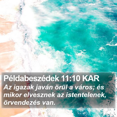 Példabeszédek 11:10 KAR Bible Verse Image
