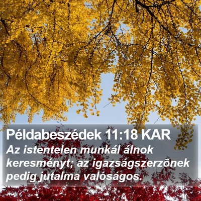 Példabeszédek 11:18 KAR Bible Verse Image
