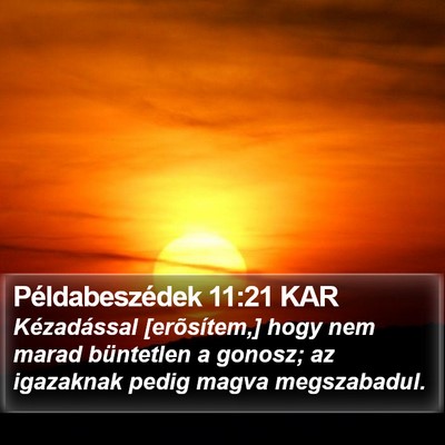 Példabeszédek 11:21 KAR Bible Verse Image