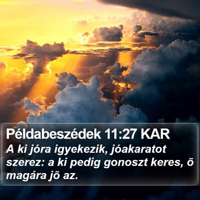 Példabeszédek 11:27 KAR Bible Verse Image