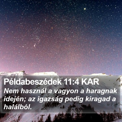 Példabeszédek 11:4 KAR Bible Verse Image