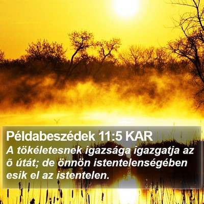 Példabeszédek 11:5 KAR Bible Verse Image