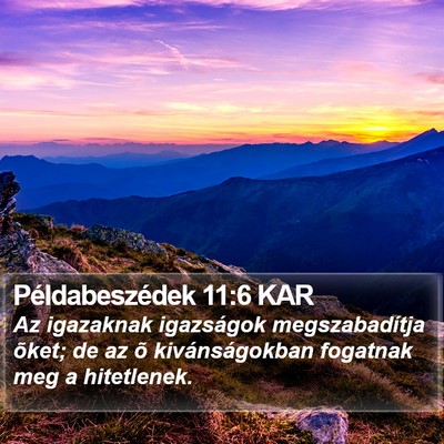 Példabeszédek 11:6 KAR Bible Verse Image