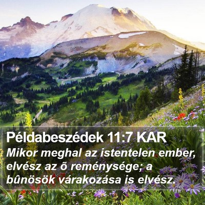 Példabeszédek 11:7 KAR Bible Verse Image