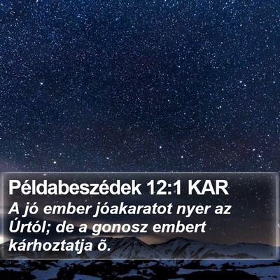Példabeszédek 12:1 KAR Bible Verse Image