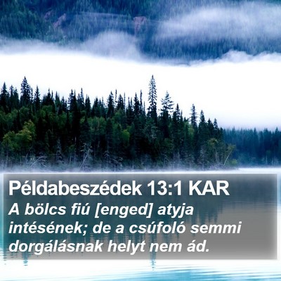 Példabeszédek 13:1 KAR Bible Verse Image