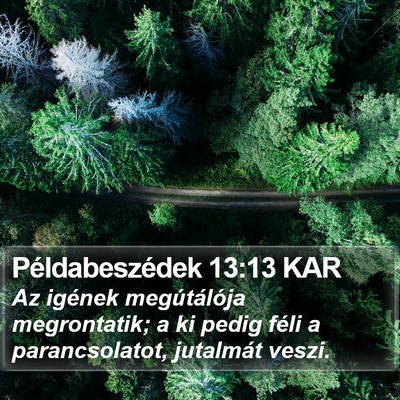 Példabeszédek 13:13 KAR Bible Verse Image