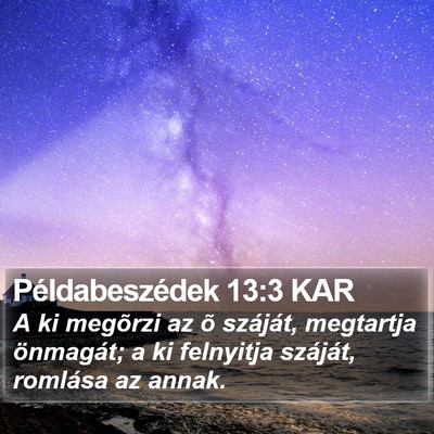 Példabeszédek 13:3 KAR Bible Verse Image