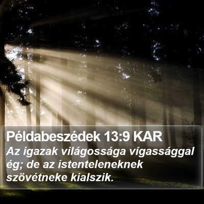 Példabeszédek 13:9 KAR Bible Verse Image