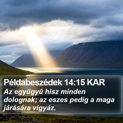 Példabeszédek 14:15 KAR Bible Verse Image