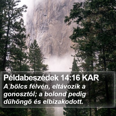 Példabeszédek 14:16 KAR Bible Verse Image