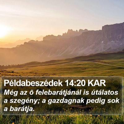 Példabeszédek 14:20 KAR Bible Verse Image