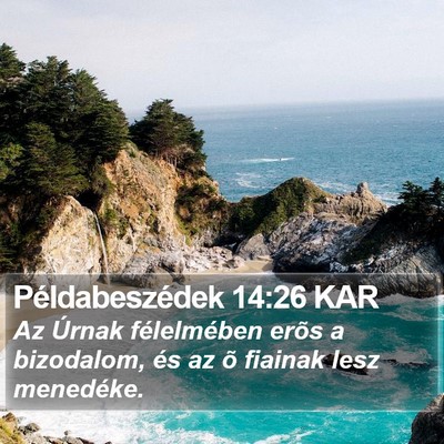 Példabeszédek 14:26 KAR Bible Verse Image