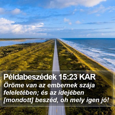 Példabeszédek 15:23 KAR Bible Verse Image