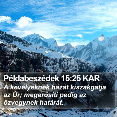 Példabeszédek 15:25 KAR Bible Verse Image