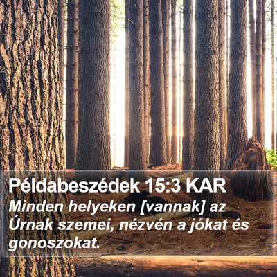 Példabeszédek 15:3 KAR Bible Verse Image