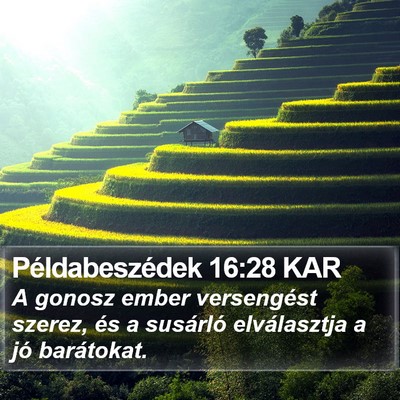 Példabeszédek 16:28 KAR Bible Verse Image