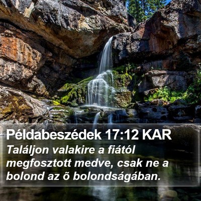 Példabeszédek 17:12 KAR Bible Verse Image
