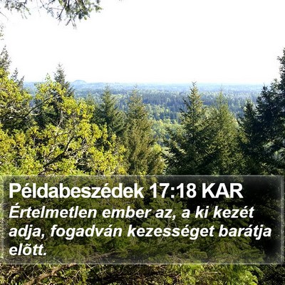 Példabeszédek 17:18 KAR Bible Verse Image