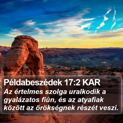 Példabeszédek 17:2 KAR Bible Verse Image