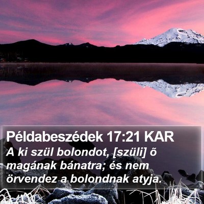 Példabeszédek 17:21 KAR Bible Verse Image