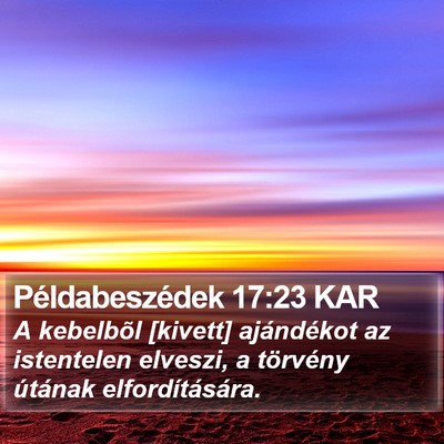 Példabeszédek 17:23 KAR Bible Verse Image