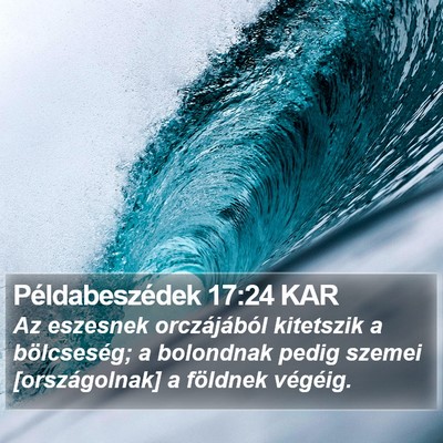 Példabeszédek 17:24 KAR Bible Verse Image