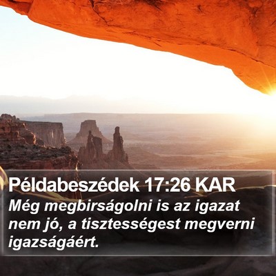 Példabeszédek 17:26 KAR Bible Verse Image