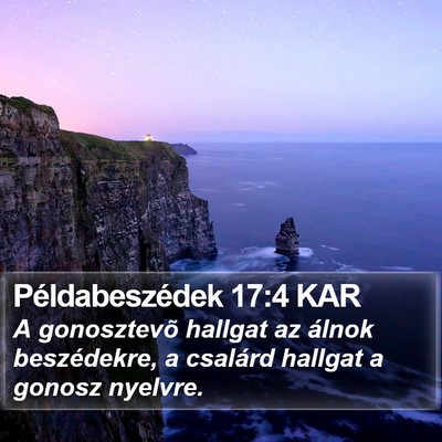 Példabeszédek 17:4 KAR Bible Verse Image