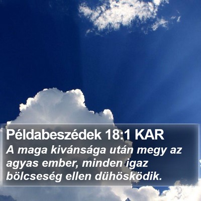 Példabeszédek 18:1 KAR Bible Verse Image