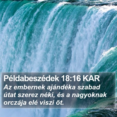 Példabeszédek 18:16 KAR Bible Verse Image