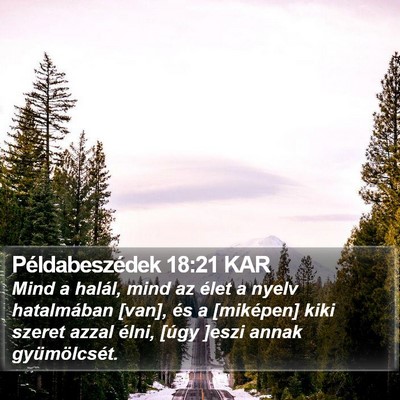 Példabeszédek 18:21 KAR Bible Verse Image